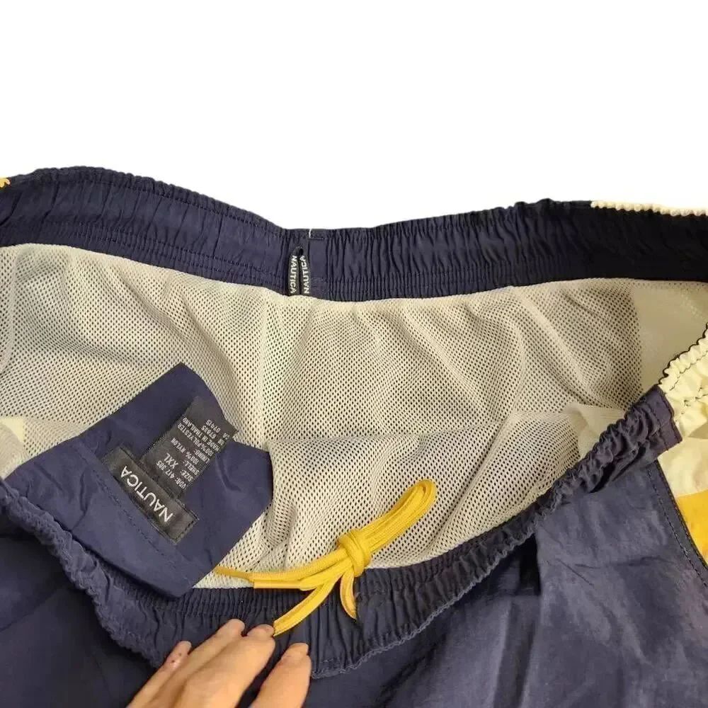 Nautica Blue White & Yellow Swim Wear Trunks Shorts on Sale 5 for 35 - Picture 8 of 9